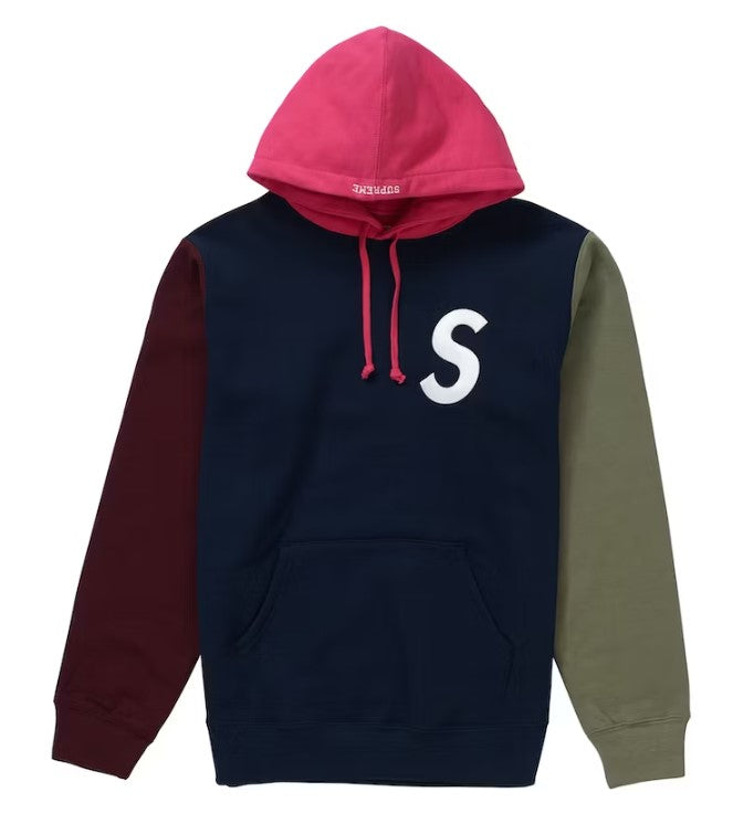 Supreme S Logo Colorblocked Hooded Sweatshirt Navy – RIF LA