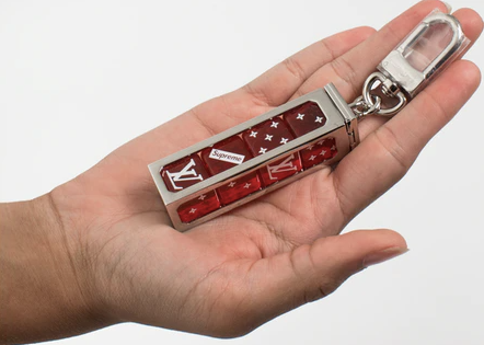 Louis Vuitton Supreme Dice Keychain Metal with Plexiglass Red 8506846