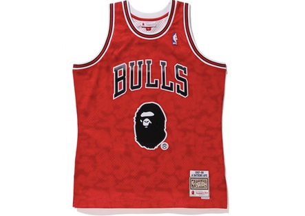 Bape Michael Jordan basketball jersey sz small (Grey/Red/White/Black)