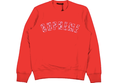 Supreme Supreme Arc Logo Crewneck Red FW15