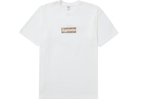 Supreme Burberry Box Logo Tee White – RIF LA