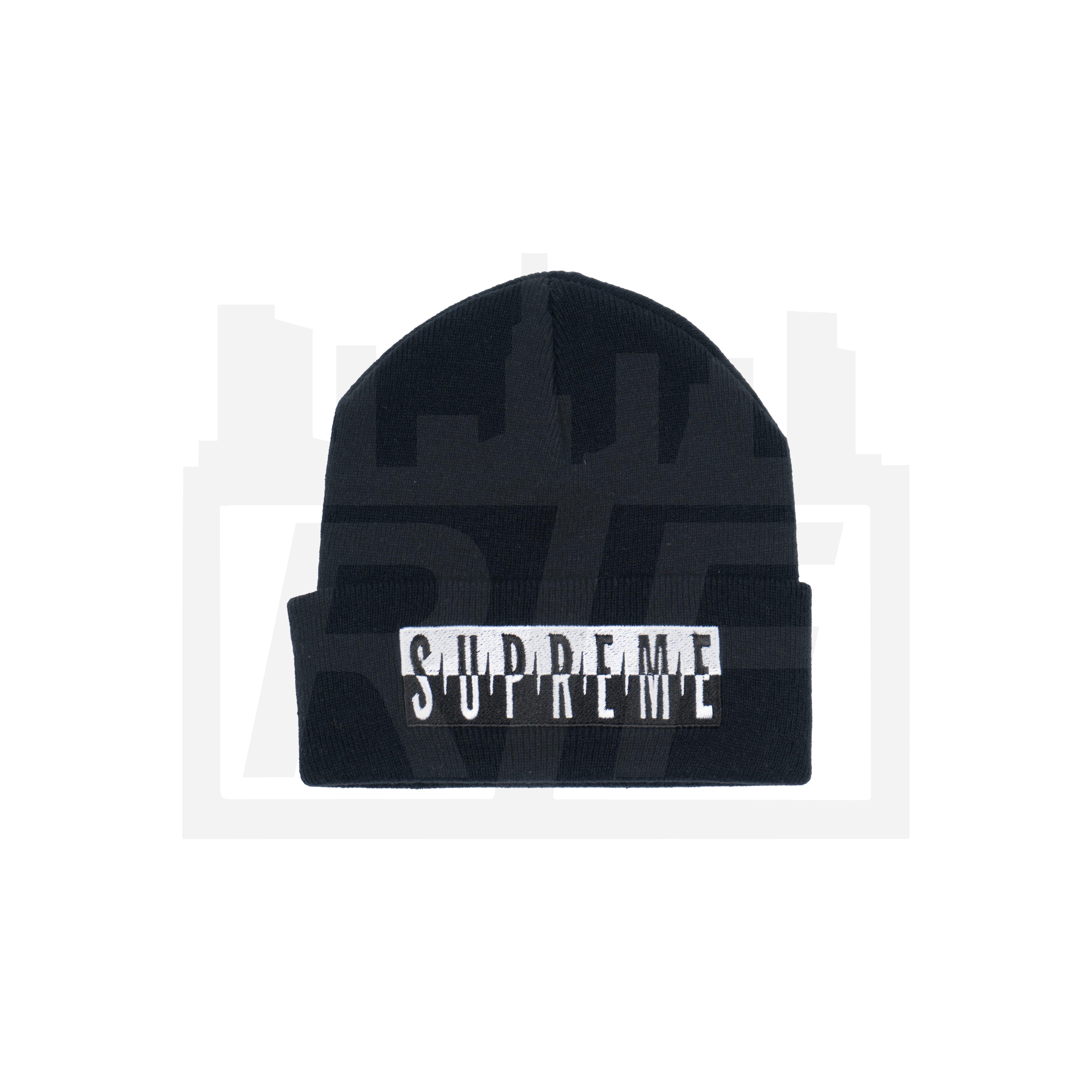 Supreme Split Logo Beanie Black – RIF LA