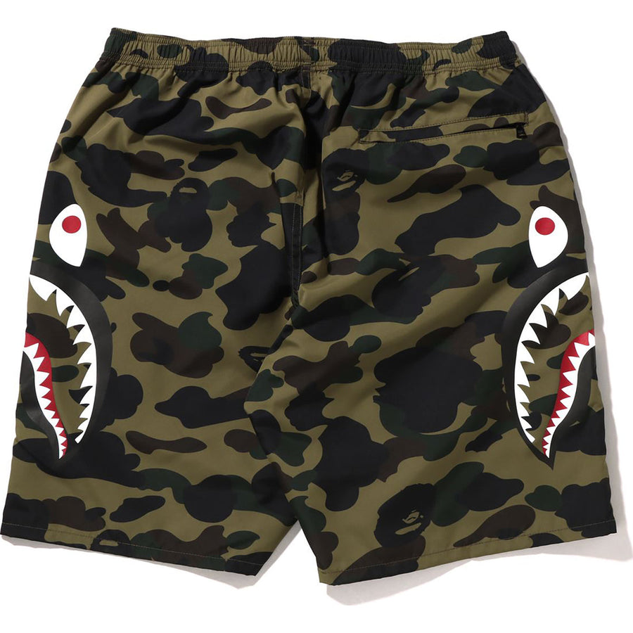 BAPE 1st Camo Side Shark Beach Shorts Green