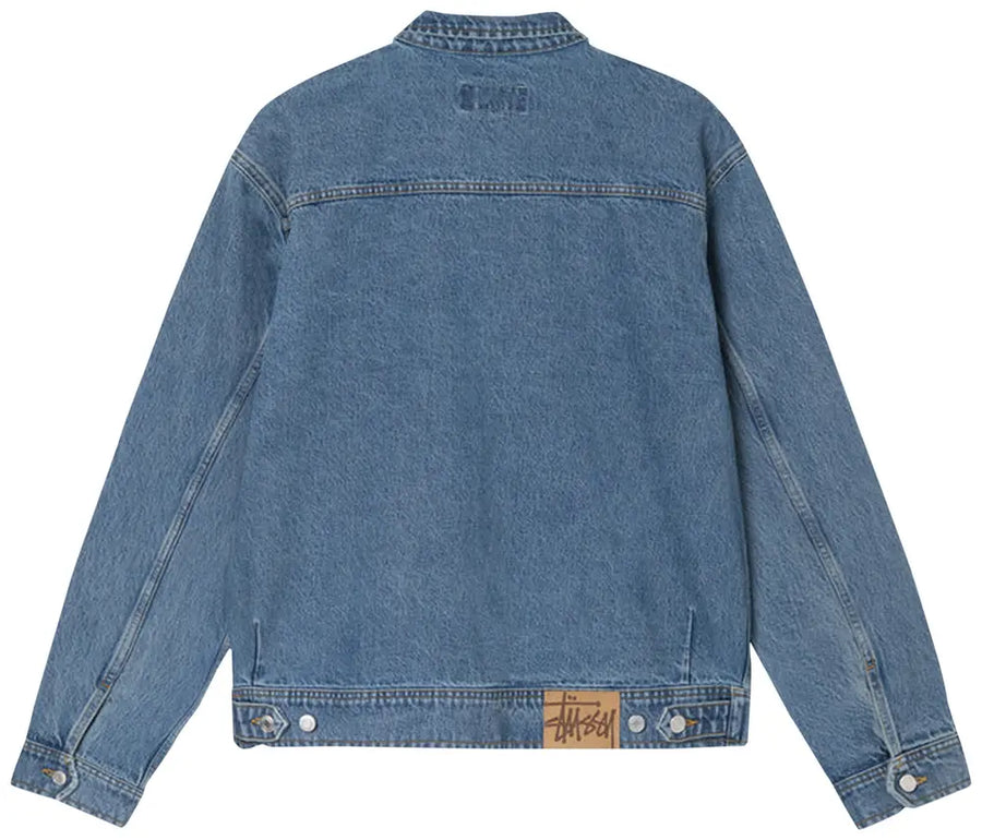 Stüssy Denim Zip Work Jacket Washed Blue (WORN)