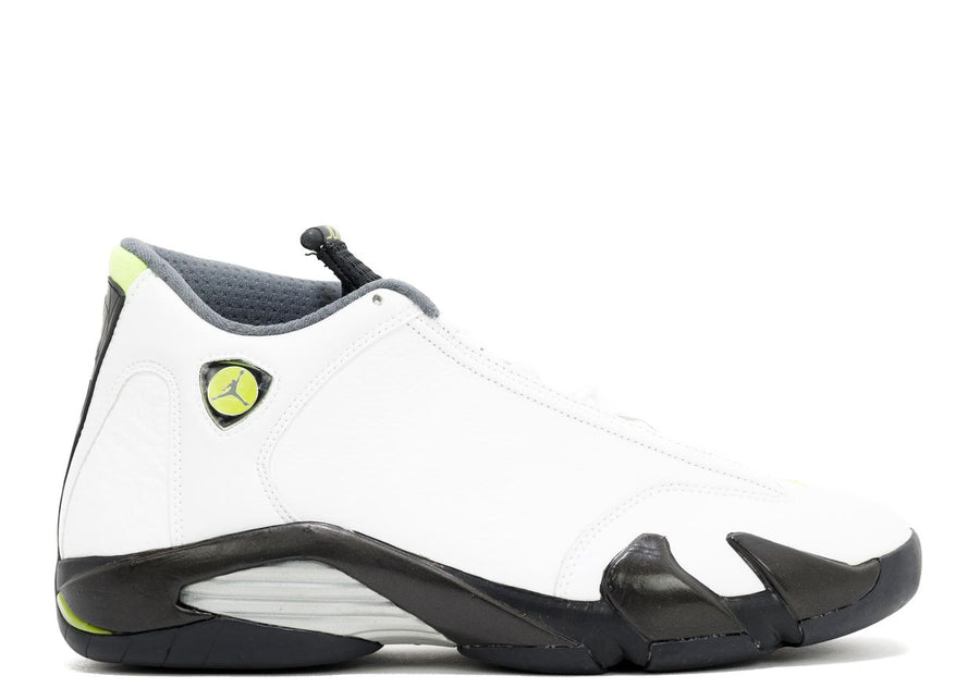 Jordan 14 Retro White Chartreuse (WORN)