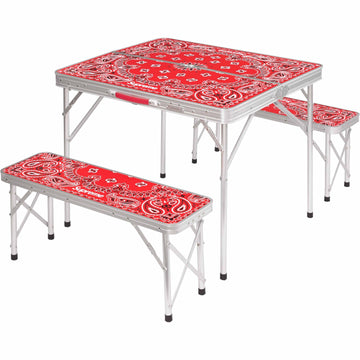 Supreme Coleman Folding Table Set Red