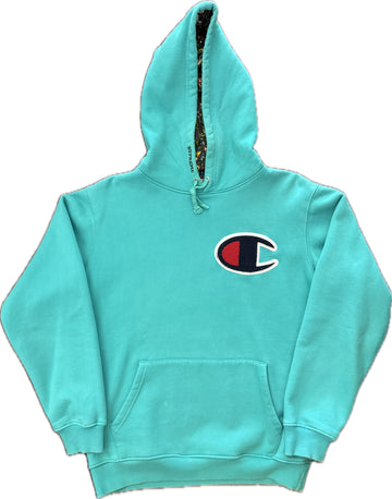 Supreme Champion Paisley Hooded Sweatshirt Teal (WORN)