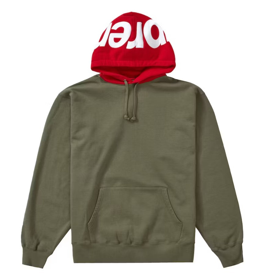 Supreme Contrast Hooded Sweatshirt Men's Light Olive