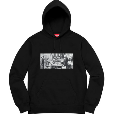 305360-025 Mike Kelley Franklin Signing the Treaty of Alliance with French Officials Hooded Sweatshirt