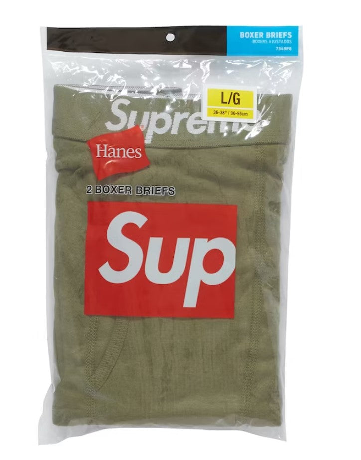 Supreme Hanes Boxer Briefs (2 Pack) Olive – RIF LA