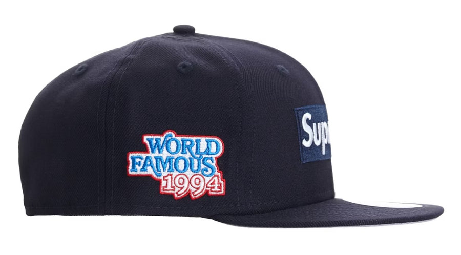 Supreme World Famous Box Logo New Era Navy