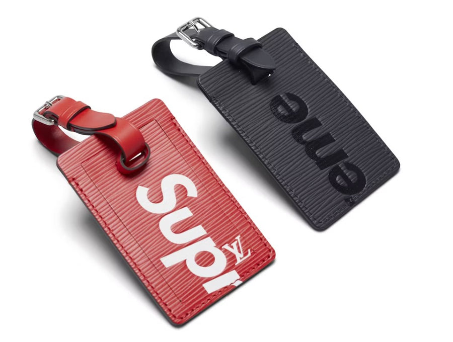 Louis Vuitton x Supreme Luggage Tag Set Epi Black/Red