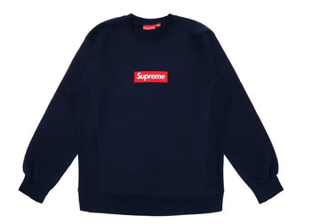 Supreme Box Logo Crewneck (FW15) Navy (WORN)