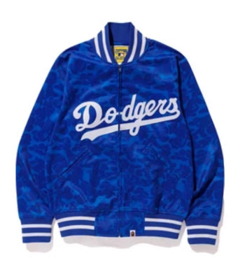 BAPE x Mitchell & Ness Dodgers Jacket Blue (WORN)