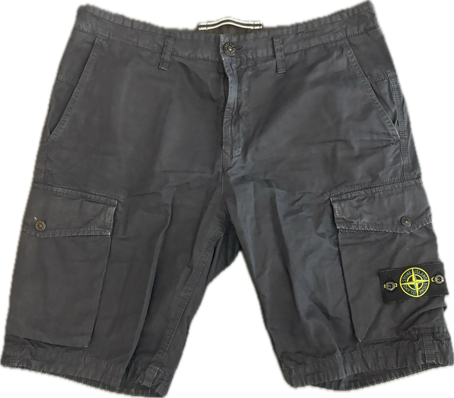 STONE ISLAND CARGO SHORTS NAVY (WORN)