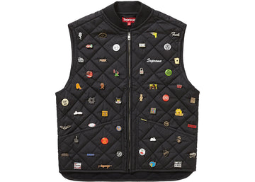 Supreme Pins Quilted Work Vest Black