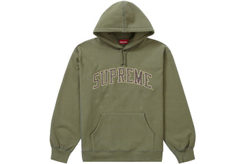 Supreme Stars Arc Hooded Sweatshirt Light Olive (WORN)