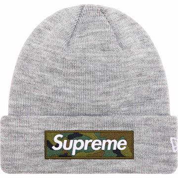 Supreme New Era Box Logo Beanie (FW23) Heather Grey