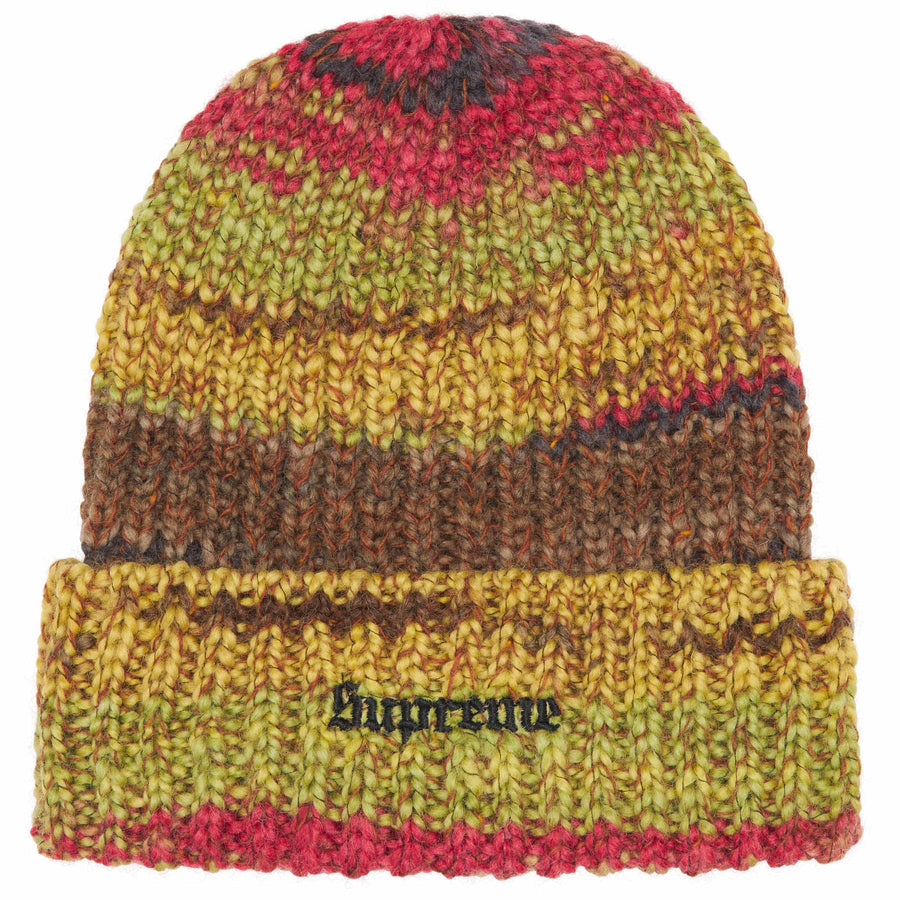 Supreme Space Dye Stripe Beanie Brown