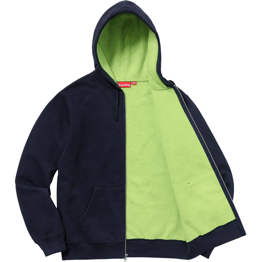 Supreme Contrast Zip Up Hooded Sweatshirt Navy (WORN)