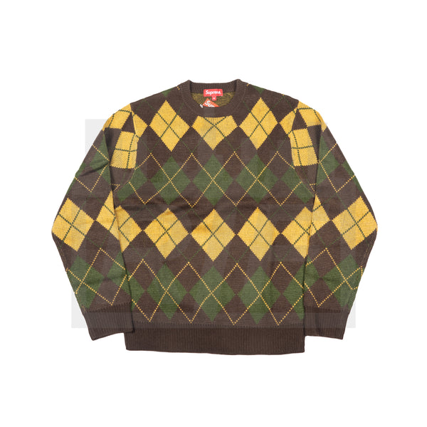 Supreme Argyle Crewneck Sweater (F/W15) Brown – RIF LA