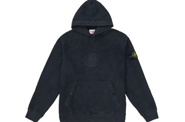 305360-025 Stone Island Hooded Sweatshirt (SS19) Black